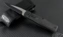Microtech Knives Other OSS Cobra Clip Point Automatic Folder S/A Knife (3.3in Black Plain S35-VN) 137-1T-LS - Front