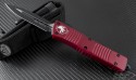 Microtech Knives Red Combat Troodon D/E Automatic OTF D/A Knife (3.75in Black Plain S35-VN) 142-1RD-2012 - Front