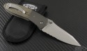 (#VNT-0011) Microtech Lightfoot - LCC Manual Action Stonewash Serrated - Back