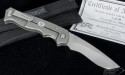 Brend Knives Custom Gray Marauder S/E Folder Knife (3.875in Satin Plain 154-CM) BREND-MAR - Back