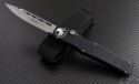 Microtech Knives Halo V S/E Automatic OTF S/A Knife (4.6in Stonewashed Plain S35-VN) 151-10-2012 - Front