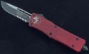 Microtech Knives Red Combat Troodon S/E Automatic OTF D/A Knife (3.75in Black Part Serr) 143-2RD - Front
