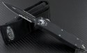 Microtech Knives Scarab D/E Automatic OTF D/A Knife (3.44in Black Part Serr ELMAX) 176-2-2012 - Front