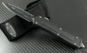 Microtech Knives Scarab D/E Automatic OTF D/A Knife (3.44in Black Serr S35-VN) 175-3 - Front