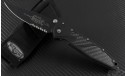 Microtech Knives Socom Elite S/E Folder Knife (4in Black Part Serr S35-VN) 160-2 - Front
