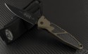 Microtech Knives Tan Socom Elite S/E Folder Knife (4in Black Plain S35-VN) 160-1TA - Front