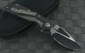 Microtech Knives Custom Carbon Fiber DOC S/E Flipper Knife (3.25in Black Plain S35-VN) DOC-C-FL-BLK - Back