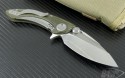 (#ws-c-ice) Microtech Whaleshark Custom Crushed Ice Finish Green Micarta Handle - Back