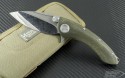 (#ws-c-ice) Microtech Whaleshark Custom Crushed Ice Finish Green Micarta Handle - Front