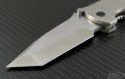 Alex Shunnarah Custom Silver Tanto T/E Folder Knife (3.1in Satin Plain) shun-te - Additional View