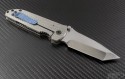 Alex Shunnarah Custom Silver Tanto T/E Folder Knife (3.1in Satin Plain) shun-te - Back