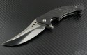 Brend Knives Custom Carbon Fiber Mamba S/E Flipper Knife (4in Mirror Polished Plain) BRND-Mamba - Front