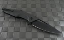 Brous Blades Carbon Fiber Division Flipper S/E Knife (4.25in Black Plain D2) JB-DIV-BK - Back