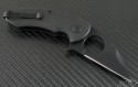 Brous Blades Carbon Fiber Silent Soldier Flipper Warncliffe Knife (2.1in Black Plain D2) JB-SS-FOLDER-BK - Back
