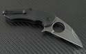 Brous Blades Carbon Fiber Silent Soldier Flipper Warncliffe Knife (2.1in Stonewashed Plain D2) JB-SS-FOLDER-ACIDSW - Back