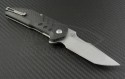 Brous Blades Carbon Fiber Strife T/E Flipper Knife (3.75in Stonewashed Plain D2) JB-STRIFE-SW - Back