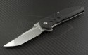 Brous Blades Carbon Fiber Strife T/E Flipper Knife (3.75in Stonewashed Plain D2) JB-STRIFE-SW - Front