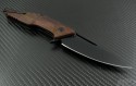 Brous Blades Custom Brown Division Flipper S/E Knife (4.25in Black Plain D2) JB-DIV-COCO - Back