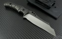 Brous Blades Custom Carbon Fiber TFB-S S/E Fixed Knife (4.6in Satin Plain D2) JB-TFB-S - Back