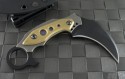 Brous Blades Custom Metal 215 Karambit Fixed Knife (2.75in Black Plain D2) JB-215 - Back
