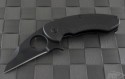 Brous Blades Silent Soldier Flipper S/E Knife (2.25in Black Plain D2) JB-SS-FL-BK - Front