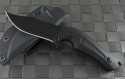 Brous Blades Stryker Clip Point Fixed Knife (4in Black Plain D2) JB-STRYK-BK - Front