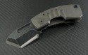 Crusader Forge Custom Gray APEX T/E Folder Knife (2.5in Stonewashed Plain D2) CF-APEX-TE - Front