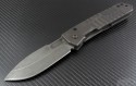 Crusader Forge Custom Metal FIFP EX S/E Folder Knife (4.75in Stonewashed Plain S30-V) CF-FIFP-EX-SW - Front