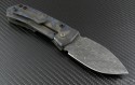 Crusader Forge Custom Metal VIS-T S/E Folder Knife (3.5in Damascus Plain ) CF-VIST-Dam-Ti - Back