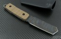 Crusader Forge Tan TD T/E Fixed Knife (3.75in Color Coated Plain Titanium) CF-TD-Ti-GF - Back