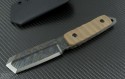 Crusader Forge Tan TD T/E Fixed Knife (3.75in Color Coated Plain Titanium) CF-TD-Ti-GF - Front