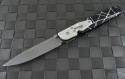 Dalton Custom S/E Automatic Folder S/A Knife (4.4in Bead Blasted Plain) DTN-M12-PROTO - Front