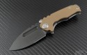 Medford Knife & Tool Coyote Praetorian S/E Folder (2.75in Black Plain D2) MKT-MPRAET-BRN - Front
