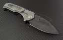 Medford Knife & Tool Custom Silver Praetorian T/E Folder (3.75in Black Plain D2) MKT-PRAET-TIG - Back