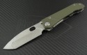 Medford Knife & Tool OD Green 187DPT T/E Flipper (3.75in Vulcan Plain D2) MKT-187DPT-OD2 - Front