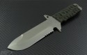 Medford Knife & Tool OD Green AIO S/E Fixed (5.25in Satin Part Serr D2) MKT-AIO - Front