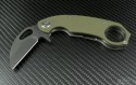 Medford Knife & Tool OD Green TFK-1 Karambit Folder (3in Black Plain D2) MKT-TFK1-OD - Front