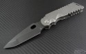 Medford Knife & Tool Silver Arktika S/E Folder (3.75in Black Plain D2) MKT-ARK-Ti-Blk - Front
