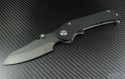 Medford Knife & Tool TFF-3 S/E Folder (4.5in Black Plain D2) MKT-TFF3-BK - Front