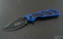 Microtech Knives Blue DOC S/E Flipper Knife (3.875in Black Plain S30-V) 153-1BL - Front