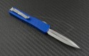 Microtech Knives Blue UTX-70 D/E Automatic OTF D/A Knife (2.41in Stonewashed Plain ELMAX) 147-10BL - Back