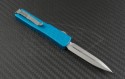 Microtech Knives Blue UTX-70 D/E Automatic OTF D/A Knife (2.41in Stonewashed Plain ELMAX) 147-10TQ - Back