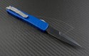 Microtech Knives Blue Ultratech D/E Automatic OTF D/A Knife (3.44in Black Plain ELMAX) 120-1BL - Back