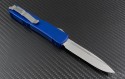 Microtech Knives Blue Ultratech S/E Automatic OTF D/A Knife (3.44in Satin Plain ELMAX) 121-4BL - Back