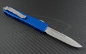 Microtech Knives Blue Ultratech S/E Automatic OTF D/A Knife (3.44in Stonewashed Plain ELMAX) 121-10BL - Back