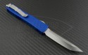 Microtech Knives Blue Ultratech T/E Automatic OTF D/A Knife (3.44in Satin Plain ELMAX) 123-4BL - Back
