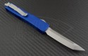 Microtech Knives Blue Ultratech T/E Automatic OTF D/A Knife (3.44in Stonewashed Plain ELMAX) 123-10BL - Back