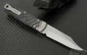 Microtech Knives Carbon Fiber OSS Cobra Clip Point Automatic Folder S/A Knife (3.3in Bead Blasted Plain S35-VN) 137-7CF - Back