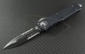 Microtech Knives Combat Troodon D/E Automatic OTF D/A Knife (3.75in Black Part Serr ELMAX) 142-2C - Front
