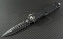 Microtech Knives Combat Troodon D/E Automatic OTF D/A Knife (3.75in DLC Serr ELMAX) 142-3C - Front